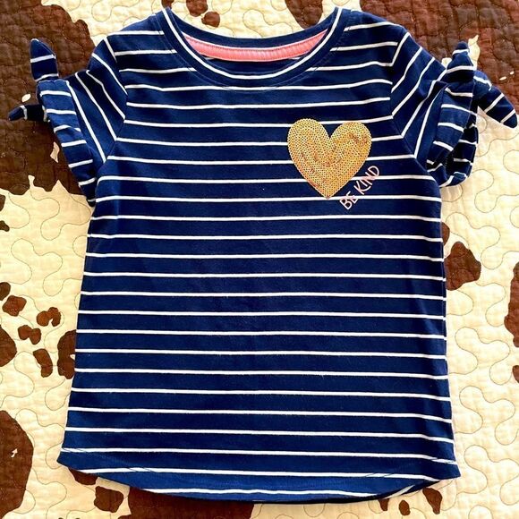 Little Girls Blue Striped 4T Cat & Jack Shirt - Picture 1 of 2